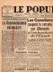 87-LIMOGES- LE POPULAIRE DU CENTRE 17-10-1944- GUERRE 1939-1945-ROMMEL-HONGRIE-DARQUIER DE PELLEPOIX-AMIRAL PLATON- - Historical Documents