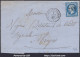 FRANCE N° 22 SUR LETTRE AVEC GC 4128 VENDEUVRE SUR BARSE AUBE DU 07/10/1867 - 1862 Napoléon III.