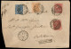 Regno - Vittorio Emanuele II - Tricolore - 4 Valori (20 + 20 + 27 + 28) Su Frontespizio Di Raccomandata Da S. Cataldo A  - Sonstige & Ohne Zuordnung