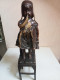 Statuette La Fille Sur La Chaise En Bronze XIXème Hauteur 31 Cm - Bronzi