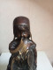 Delcampe - Statuette La Fille Sur La Chaise En Bronze XIXème Hauteur 31 Cm - Brons