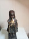 Delcampe - Statuette La Fille Sur La Chaise En Bronze XIXème Hauteur 31 Cm - Bronzes