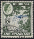 RHODESIA & NYASALAND 1959 QEII 6d Ultramarine & Deep Myrtle-Green SG24 Used - Rhodesien & Nyasaland (1954-1963)