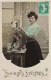 CARTE PHOTO - Souhaits Sincères - Femme Arrangeant Des Fleurs - Colorisé - Carte Postale Ancienne - Fotografie