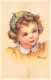 ENFANTS - Portrait Au Crayon D'une Petite Fille Avec Un Beret - Carte Postale  Ancienne - Abbildungen