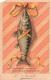 FETES ET VOEUX - Poisson D'avril - Un Poisson Décoré De Ruban - Colorisé - Carte Postale Ancienne - April Fool's Day