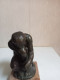 Delcampe - Reproduction Bronze Le Penseur De Rodin Sur Socle En Marbre Hauteur 15 Cm - Bronces