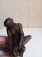 Bronze Dalou Femme Nue S'essuyant Le Pied Reproduction 11 Cm - Brons