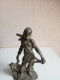 Delcampe - Statuette En Bronze Doré Pirate Hauteur 18 Cm - Brons