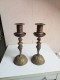 Deux Bougeoirs En Bronze XIXème Hauteur 22 Cm - Candelabri E Candelieri