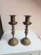 Deux Bougeoirs En Bronze XIXème Hauteur 22 Cm - Candelabri E Candelieri