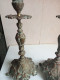 Deux Bougeoirs En Bronze XIXème Hauteur 28 Cm - Chandeliers, Candélabres & Bougeoirs