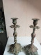 Delcampe - Deux Bougeoirs En Bronze XIXème Hauteur 28 Cm - Candeleros, Candelabros Y Palmatorias