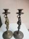 Deux Bougeoirs En Bronze XIXème Hauteur 25 Cm - Candelabri E Candelieri