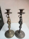 Delcampe - Deux Bougeoirs En Bronze XIXème Hauteur 25 Cm - Kronleuchter, Kandelaber & Kerzenhalter