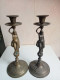 Delcampe - Deux Bougeoirs En Bronze XIXème Hauteur 25 Cm - Kandelaars, Kandelaars & Kandelaars