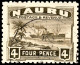 Nauru 1924 SG 32A 4d Olive-green Lightly Hinged Mint Rough Greyish Paper - Nauru