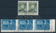 O 1950-1952 Sakk 1Ft Hármascsík és A Néphadsereg Napja 30f Pár Erősen Elfogazva / Shifted Perforations - Other & Unclassified