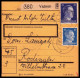 Luxemburg 1943: Paketkarte  | Besatzung, Absenderpostamt, Bezirkspostamt | Vichten;Vichten, Rodingen;Petange - 1940-1944 German Occupation