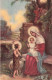 RELIGION - Marie Et L'enfant Jésus Avec Un Berger  - Colorisé - Carte Postale Ancienne - Gemälde, Glasmalereien & Statuen