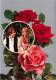 COUPLE  - Un Couple Et Des Roses - Colorisé - Carte Postale - Coppie