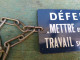 Ancienne Petite Plaque Emaillée SNCF Défense De Mettre En Service Travail Sur La Ligne - Treni & Aerei