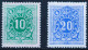 Timbres - Belgique - 1870 - Timbres Taxe - COB TX 1/2** - Cote 390 - Stamps