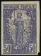 Neuf Sans Gomme N° 37, 50c Violet Et Gris Violet, Essai Sur Carton T.B. Maury - Sonstige & Ohne Zuordnung