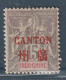 CANTON - N°8 * (1901-02) 15c Gris - Neufs