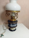 Delcampe - Lampe Ancienne En Porcelaine Opaline Et Bronze Doré Hauteur 35 Cm - Lantaarns & Kroonluchters