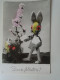 D198908   Postcard - Romania - Handcolored Photo Postcard - Easter -Rabbit Postman - Stamp  Truck  ROMAN 1979 - Other & Unclassified