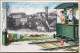 Delémont Art Card Train Edit Meister Schild Gaufrée Embossed Chemin De Fer Gare - Delémont