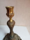 Delcampe - Bougeoir En Bronze Doré Du XIXème Hauteur 23,5 Cm éléctrifié - Candeleros, Candelabros Y Palmatorias