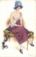 PC F. FABIANO, ARTIST SIGNED, GLAMOUR, RISQUE, Vintage Postcard (b49693) - Fabiano