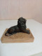 Statuette Lion En Régule Sur Support Marbre Longueur 10 Cm - Metal