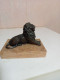 Statuette Lion En Régule Sur Support Marbre Longueur 10 Cm - Metall