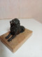 Delcampe - Statuette Lion En Régule Sur Support Marbre Longueur 10 Cm - Metall