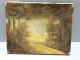 -ANCIEN TABLEAU HUILE SUR TOILE HST Signée F MARTINEZ SOUS BOIS COUCHER SOLEIL   E - Olii