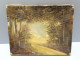 Delcampe - -ANCIEN TABLEAU HUILE SUR TOILE HST Signée F MARTINEZ SOUS BOIS COUCHER SOLEIL   E - Olieverf