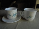 Vintage - 2 Tasses à Thé/chocolat 1 Soucoupe Myosotis Arcopal France - Cups