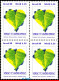 Ref. BR-2165-Q BRAZIL 1989 - PLANTS, ENVIRONMENTALCONSERVATION, MAPS, MI# 2294, BLOCK MNH, NATURE 4V Sc# 2165 - Hojas Bloque