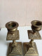 Delcampe - 2 Bougeoirs En Bronze Doré XIXème Hauteur 18 Cm - Bronzes
