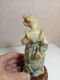 Delcampe - Statuette En Albatre XIXème Jeune Fille Et Canard Hauteur 18,5 Cm Sur Support Marbre - Piedras Y Mármoles