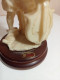 Statuette En Albatre XIXème Jeune Musicien Hauteur 18,5 Cm Sur Support Marbre - Stone & Marble