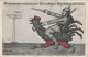 MILITARIA ALLEMAND CASQUE A POINTE SUR COQ FRANCAIS ILLUSTRATEUR (f Taborski?) HINKOMMEN MUSSEN NVIR!.....rare - Humour