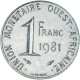 Monnaie, Communauté économique Des États De L'Afrique De L'Ouest, Franc, 1981 - Côte-d'Ivoire