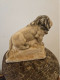 Delcampe - LION EN ALBATRE SOUVENIR DE LA BRIGADE DE ST JEAN DE GONVILLE AIN LONGUEUR 20CM HAUTEUR 17CM POIDS 1.8 KG - Piedras Y Mármoles