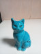 Delcampe - Petit Chat En Porcelaine Polycrome XIXème Hauteur 8 Cm - Animales