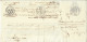 1819 ENTETE  CONNAISSEMENT BILL OF LADING EAU DE VIE  De Cognac  Bordeaux => New York Etats Unis  Navire Run Deer - 1800 – 1899