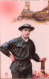 METIERS - Un Homme Travaillant Aux Mines - Lanterne - Wagons De Charbons - Colorisé - Carte Postale Ancienne - Bergbau